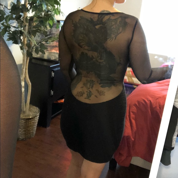 Little Black Mesh Dress - Picture 7 of 7